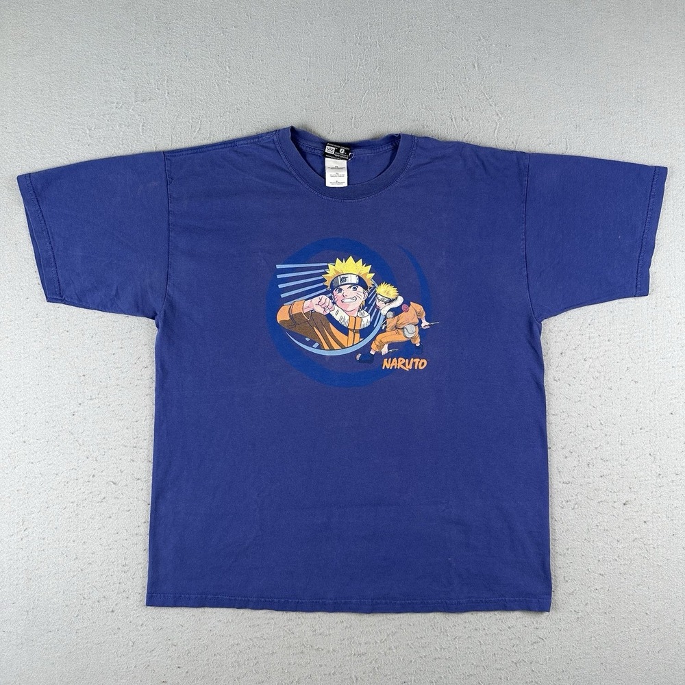 Vintage 2002 Naruto Shirt Men's XL Blue Ripple Junction Masashi Kishimoto Y2K